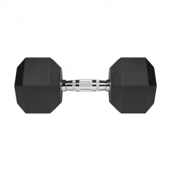 Hantelis ar gumijotu čugunu HEX 20 kg REBEL ACTIVE