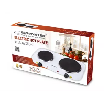 Esperanza EKH014W Elektriskā plīts 2 zonas Balta