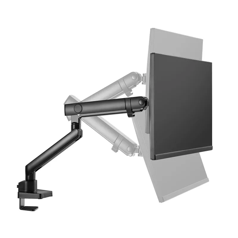 Monitora roka SILVERSTONE SST-ARM13 — viena monitora regulējama augstuma VESA stiprinājums, sudraba