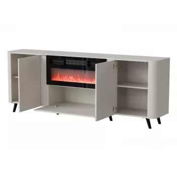 Kumode ar kamīnu Cama Meble Volare 200 x 39 x 75 cm, smilškrāsas, skaidu plātne