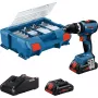 Akumulatora triecienuzgriežņu atslēga Bosch GSB 18V-65 ar 2x 4.0Ah baterijām un L-Case