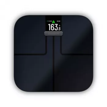 Elektroniskie personīgie svari GARMIN Index S2 — melni, max 181.4 kg, Wi‑Fi/Bluetooth, ķermeņa sastāvs