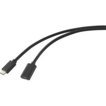 Renkforce USB kabelis USB 3.2 Gen2x2 USB-C™ spraudnis, USB-C™ ligzda 2.00 m Melns PVC apvalks (RF-4755222)