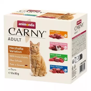 ANIMONDA Carny Adult Mix - mitrā barība kaķiem - 8x85g