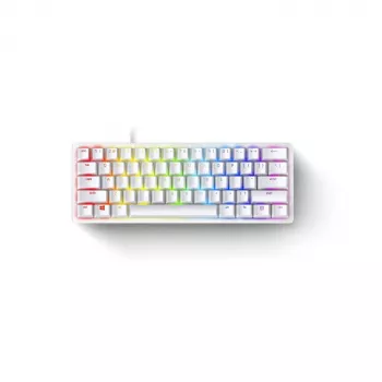 Mehāniskā spēļu tastatūra Razer Huntsman Mini 60% Balta USB QWERTY US International optiskie slēdži