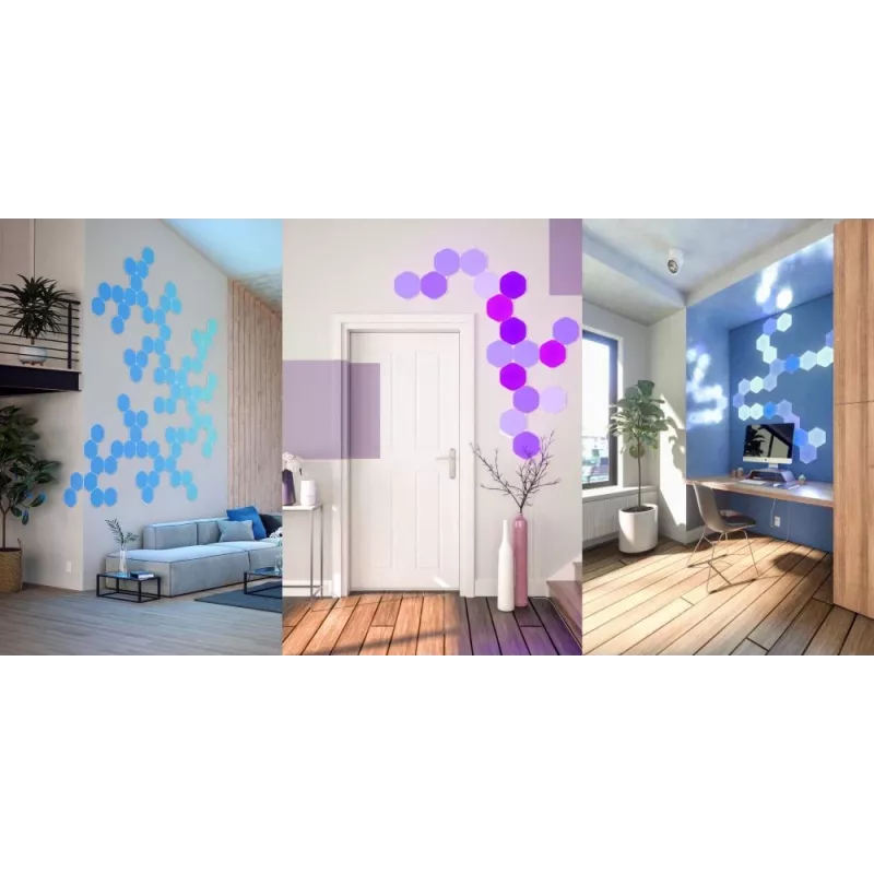 Nanoleaf Shapes Hexagons Smarter komplekts, 9 LED paneļi, balti