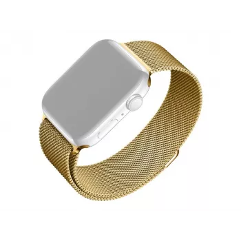 Metāla sieta nomaiņas siksniņa FIXED FIXMEST-434-GD Apple Watch 42/44/45/46/49 mm, zelta krāsā