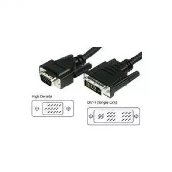 Wentronic Goobay DVI-I/VGA FullHD kabelis, melns, 3 m – DVI-A spraudnis (12+5 kontakti) > VGA spraudnis (15 kontakti) (50991)