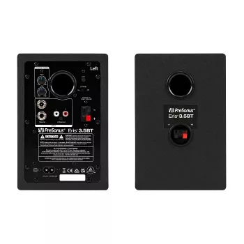 Studio aktīvie monitori PreSonus Eris 3.5 BT 2nd Gen — 2×25 W RMS, 80–20 000 Hz, Bluetooth 5.0, RCA/TRS ieejas, 3.5 mm austiņu izeja