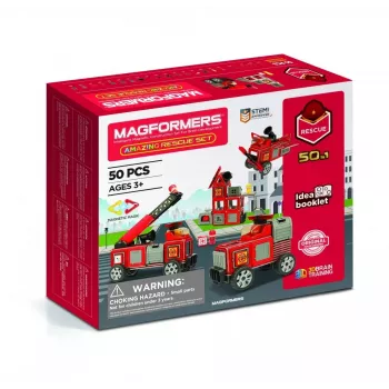 MAGFORMERS Ārkārtas situāciju komplekts — magnētiskais būvkomplekts ar glābšanas transportlīdzekļiem un ainām
