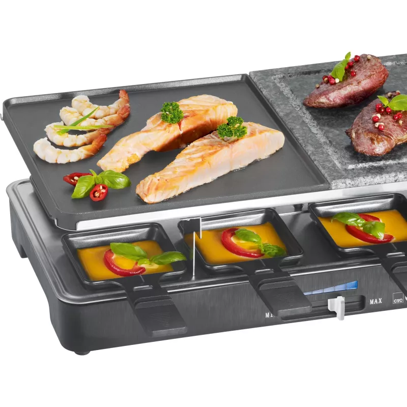 Clatronic Raclette-Grill RG 3518 (261706) – 2 personu raclēšanas grils ar 5,10 cm pannām