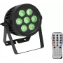 LED PAR gaismeklis EUROLITE 7x8W QCL Spot — 7x8W RGBW LED, kompakts skatuves/studijas prožektors