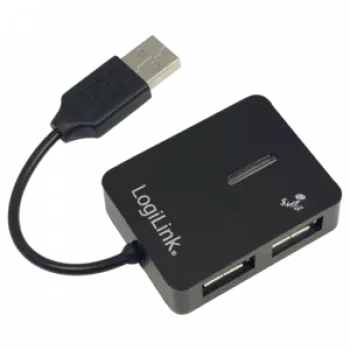 USB centrmezgls LOGILINK UA0139 — 4 porti USB 2.0, 480 Mbit/s, melns