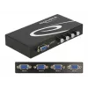 DeLock Switch VGA 4 port manuāls divvirzienu - ekrāna slēdzis - 4 x VGA - Galddatora (87635)
