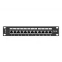 Lanberg PPF5-9012-B 1U 12 portu ekranēts sadales panelis (patch panel) Cat5e 10 inch statīvam