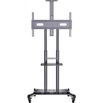 HAGOR HP Twin Stand HD ratiņš plakanajiem ekrāniem un AV aprīkojumam, melns, 140-213 cm (55-84 inch), līdz 800x500 mm