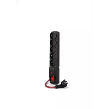 ACAR F5 POWER Melns 5 AC kontaktligzdas 230 V 10 m