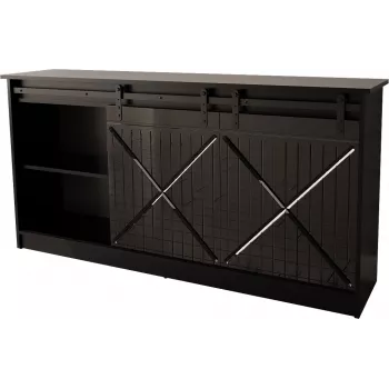 kumode 160x80x35 GRANERO melns/melns glancēts