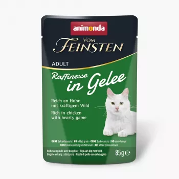 ANIMONDA Vom Feinsten Adult Raffinesse želejā bagāta ar vistu un medījumu - mitrā kaķu barība - 85 g