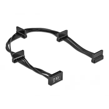 SATA kabelis DeLOCK 60395 0.4 m SATA 15-pin 4 x SATA 15-pin Melns