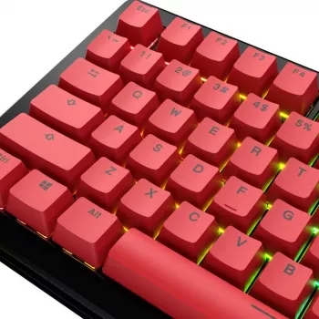 Keycaps GLORIOUS GPBT Basics — PBT, US ANSI izkārtojums, sarkani akcenti