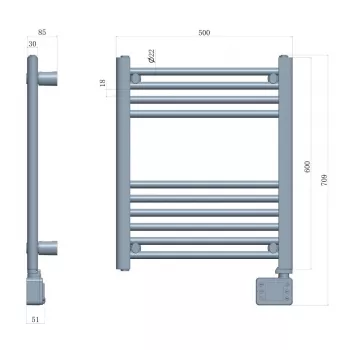 LED elektriskais vannas istabas radiators AD 7823, 400 W, balts, IP24