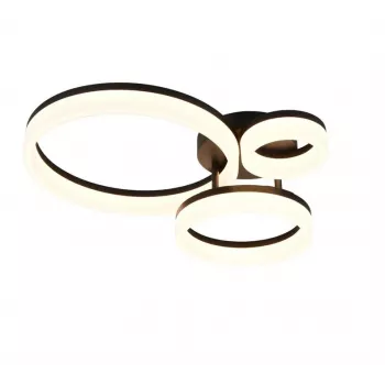 Griestu lampa TRIO Scope LED 4000 lm, melna, pieslīpēta, 4000K
