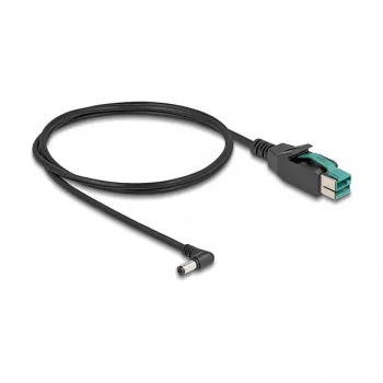 DeLOCK PoweredUSB kabelis vīrietis 12 V līdz DC 5.5 x 2.1 mm vīrietis leņķveida 1 m