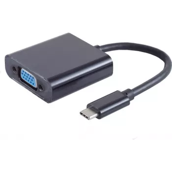 S/CONN 14-05006 Video kabeļa adapteris USB Type-C uz VGA D-Sub melns