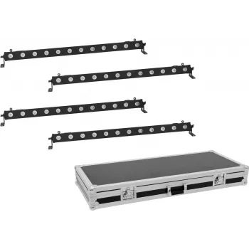 LED bāru komplekts EUROLITE 4x LED BAR-12 QCL RGBA ar transporta koferi