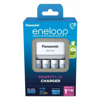 Lādētājs PANASONIC Eneloop Smartplus BQ-CC55 + 4x AA 2000 mAh (K-KJ55MCD40E)