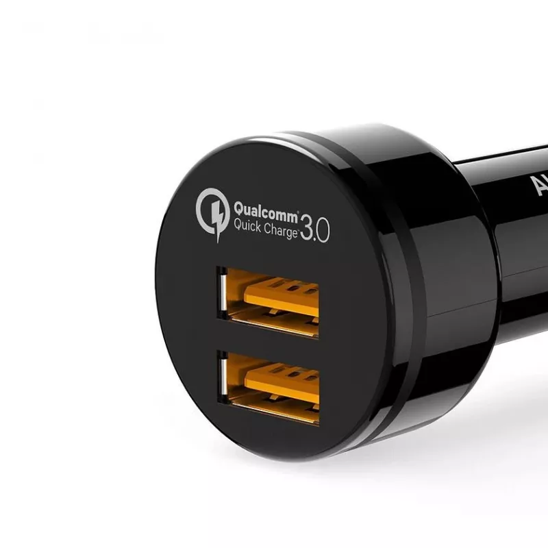 CC-T8 ultra-ātrs auto lādētājs 2xUSB 3.0 6A 36W + micro USB kabelis 1m