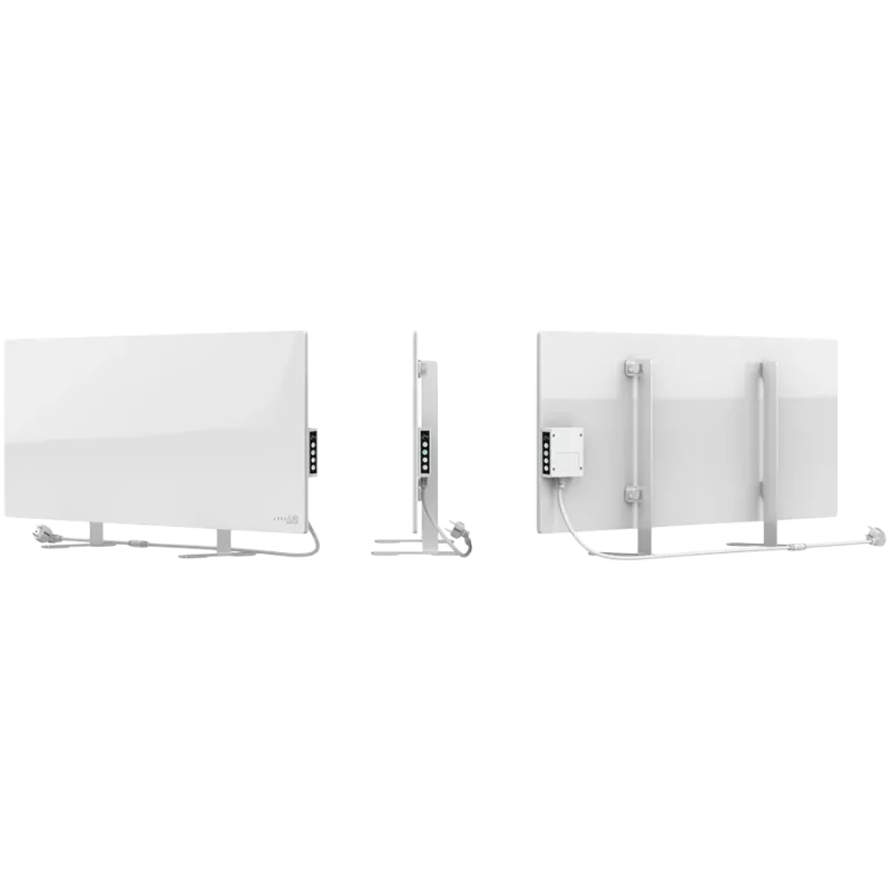 AENO Premium Eco Smart Sildītājs, 700W, Rūdīts stikls, Infrasarkanais+konvekcijas apkure, LED displejs, Kontaktdakša E/F, BALTS