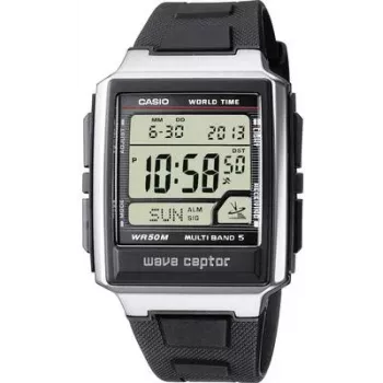 Rokas pulkstenis CASIO WV-59E-1AVEF radio vadīts, sudraba korpuss, 48.3×39×12.5 mm