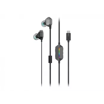 Lenovo Legion E510 vadu iekšējās austiņas spēlēm USB Type-C pelēkas