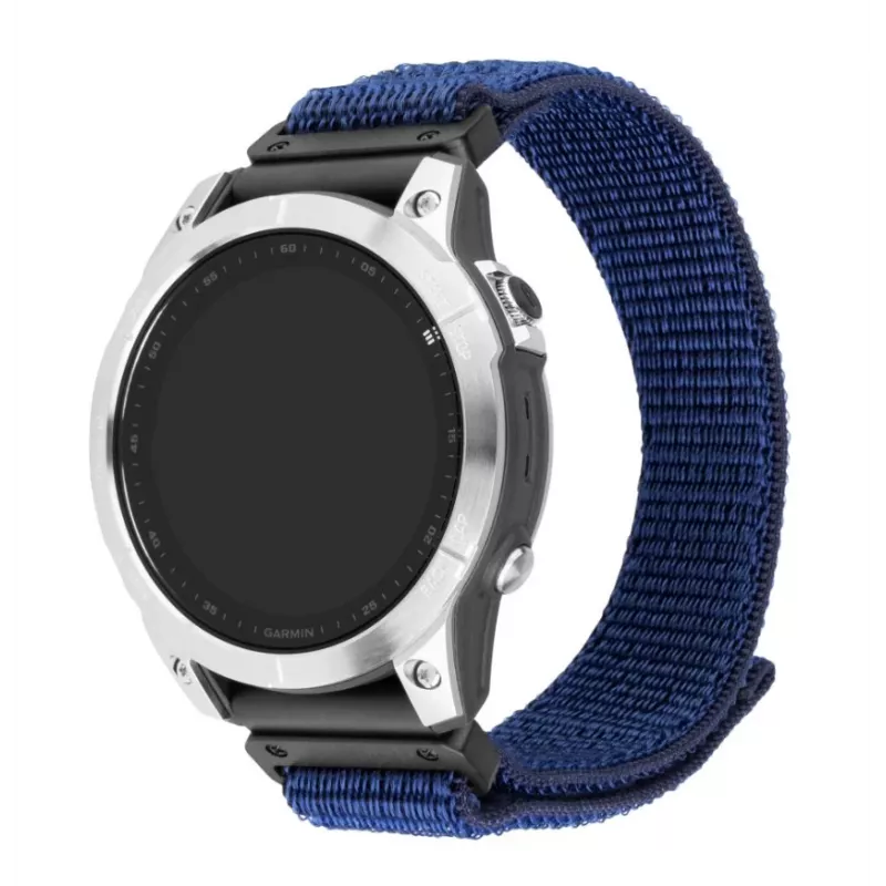 Nomaināma sporta siksniņa FIXED Garmin QuickFit 22 mm — tumši zila neilona, 160–210 mm
