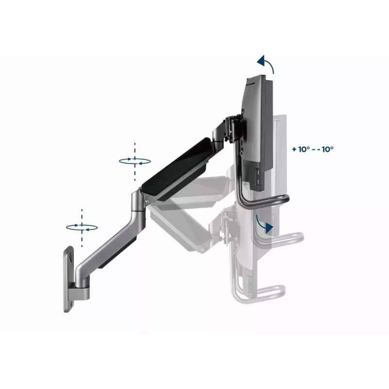 Gembird sienas stiprinājums diviem monitoriem 17''-32'' līdz 8 kg MA-WA2-02