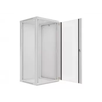Lanberg sienas montāžas sadales skapis 19'' 27U 600x600mm pelēks (stikla durvis)