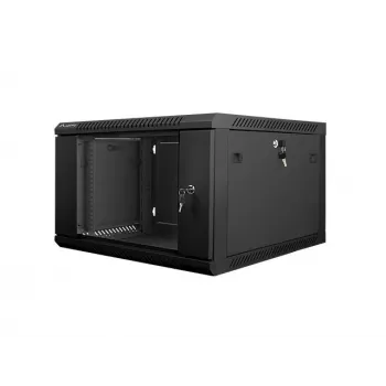 Lanberg sienas montāžas 19 inch sadales skapis 6U 600x600mm melns (stikla durvis)
