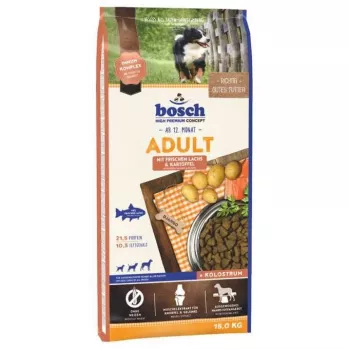 Sausā suņu barība Bosch Adult Salmon & Potato 15 kg – pieaugušiem suņiem, 21,5% proteīna, 10,5% tauku