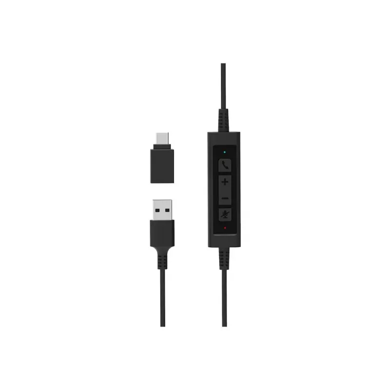 PORT CONNECT | Stereo USB Austiņas PRO ON'R 300 | Vadu | Uz auss | Trokšņu slāpēšana | Melna