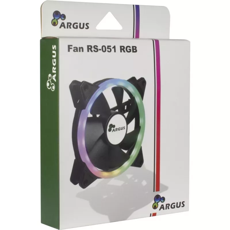 INTER-TECH Argus RS-051 RGB 120 mm korpusa ventilators, 900 apgr./min., melns