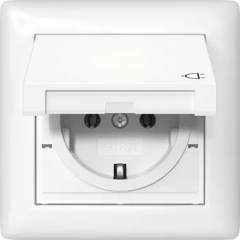 Gira SCHUKO kontaktligzdu komplekts ar KD, IP44 aizsardzību un rāmi — modelis 415703