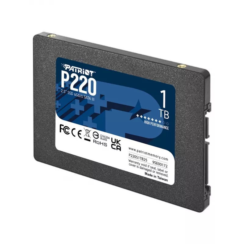 2,5 collu SATA III SSD PATRIOT P220 1 TB — 550/500 MB/s, 50k IOPS, 7 mm