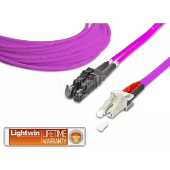 Lightwin Duplex LWL Patch Kabelis, OM4, E2000 - LC (LDP-50 E2-LC 2.0 OM4)
