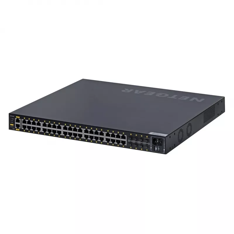 NETGEAR GSM4248PX-100EUS tīkla slēdzis, pārvaldāms L2/L3/L4, Gigabit Ethernet (10/100/1000), PoE, melns