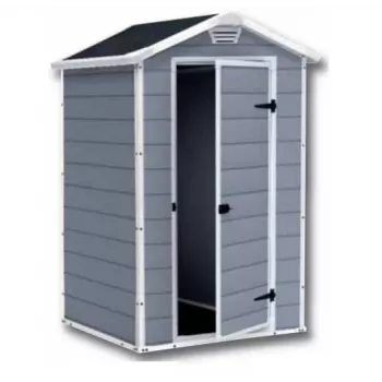Plastmasas dārza māja Keter S 1457 0043 ar vienām durvīm, melnu jumtu 1280x940x1960 mm