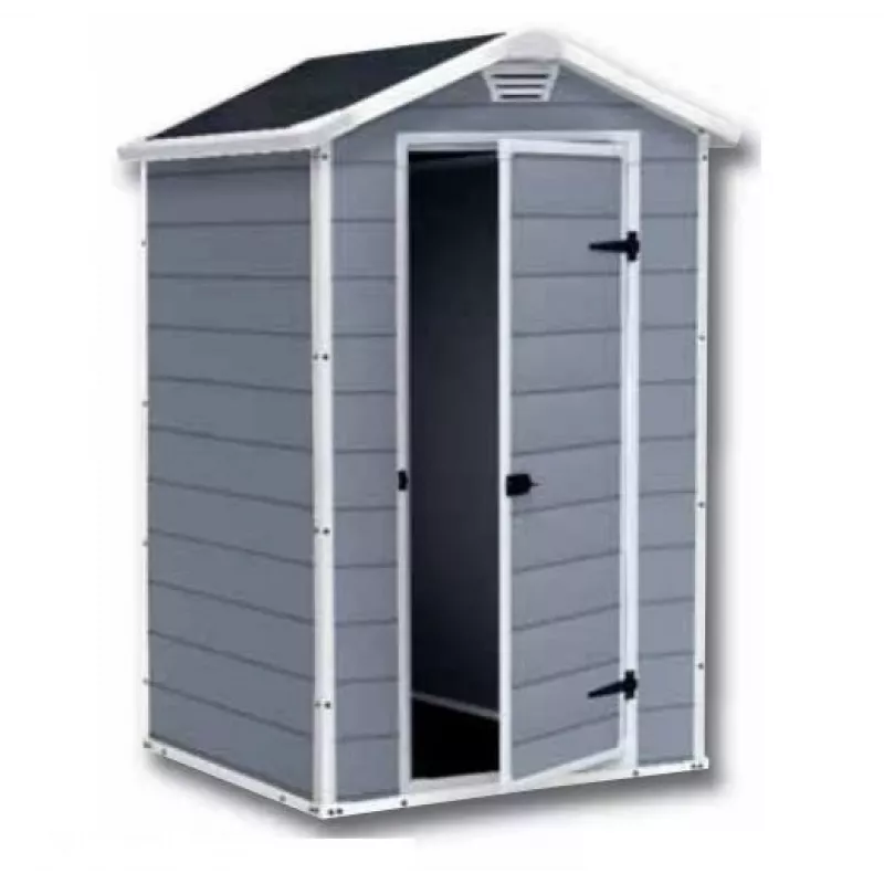 Plastmasas dārza māja Keter S 1457 0043 ar vienām durvīm, melnu jumtu 1280x940x1960 mm
