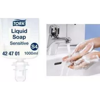 Šķidrās roku ziepes Tork 424701 jutīgai ādai, maiga formula, uzpildes iepakojums