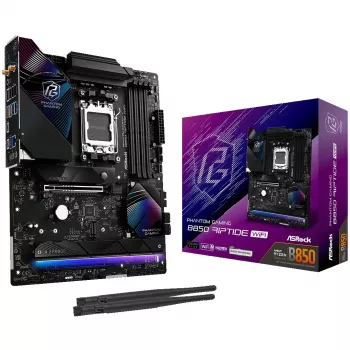 Mātesplate ASRock Phantom Gaming B850 Riptide WiFi — AMD B850, Socket AM5, ATX, DDR5, 4x M.2, Wi‑Fi 7, 2.5Gb LAN